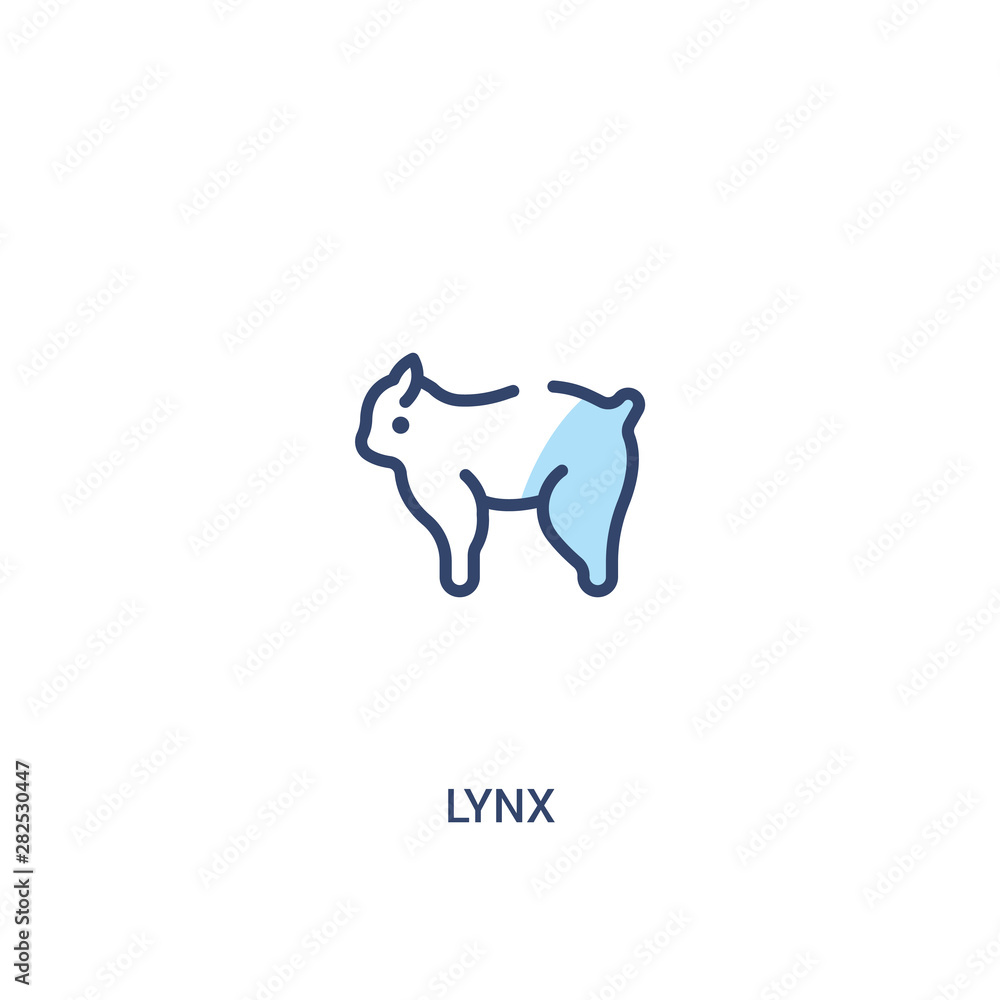 Aufkleber lynx concept 2 colored icon. simple line element illustration. outline blue lynx symbol. can be used