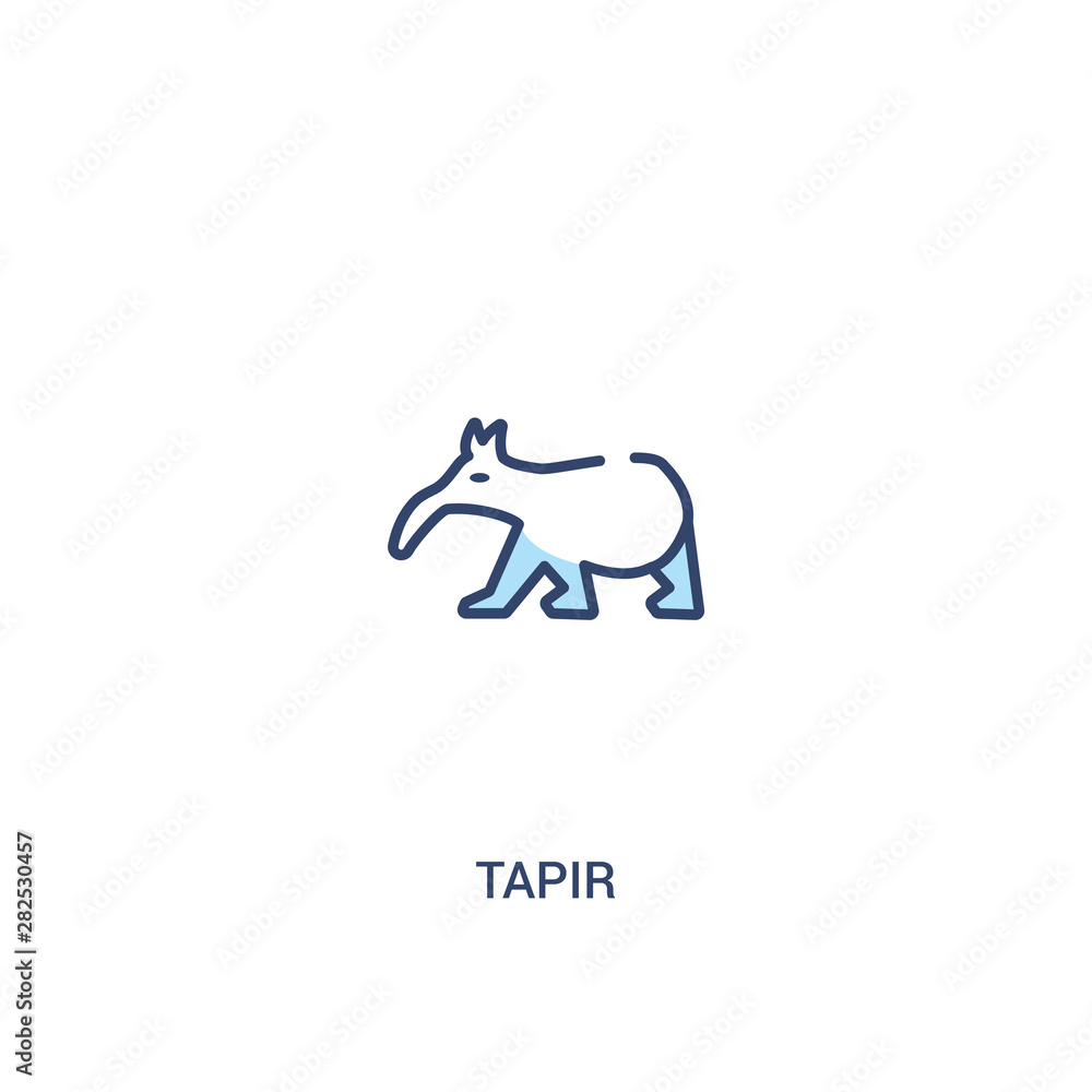 Aufkleber tapir concept 2 colored icon. simple line element illustration. outline blue tapir symbol. can be us