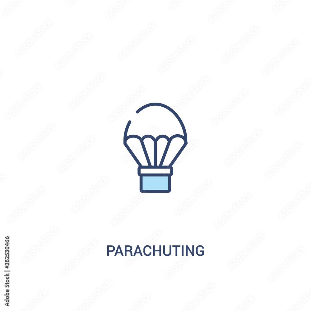 Poster parachuting concept 2 colored icon. simple line element illustration. outline blue parachuting symbo
