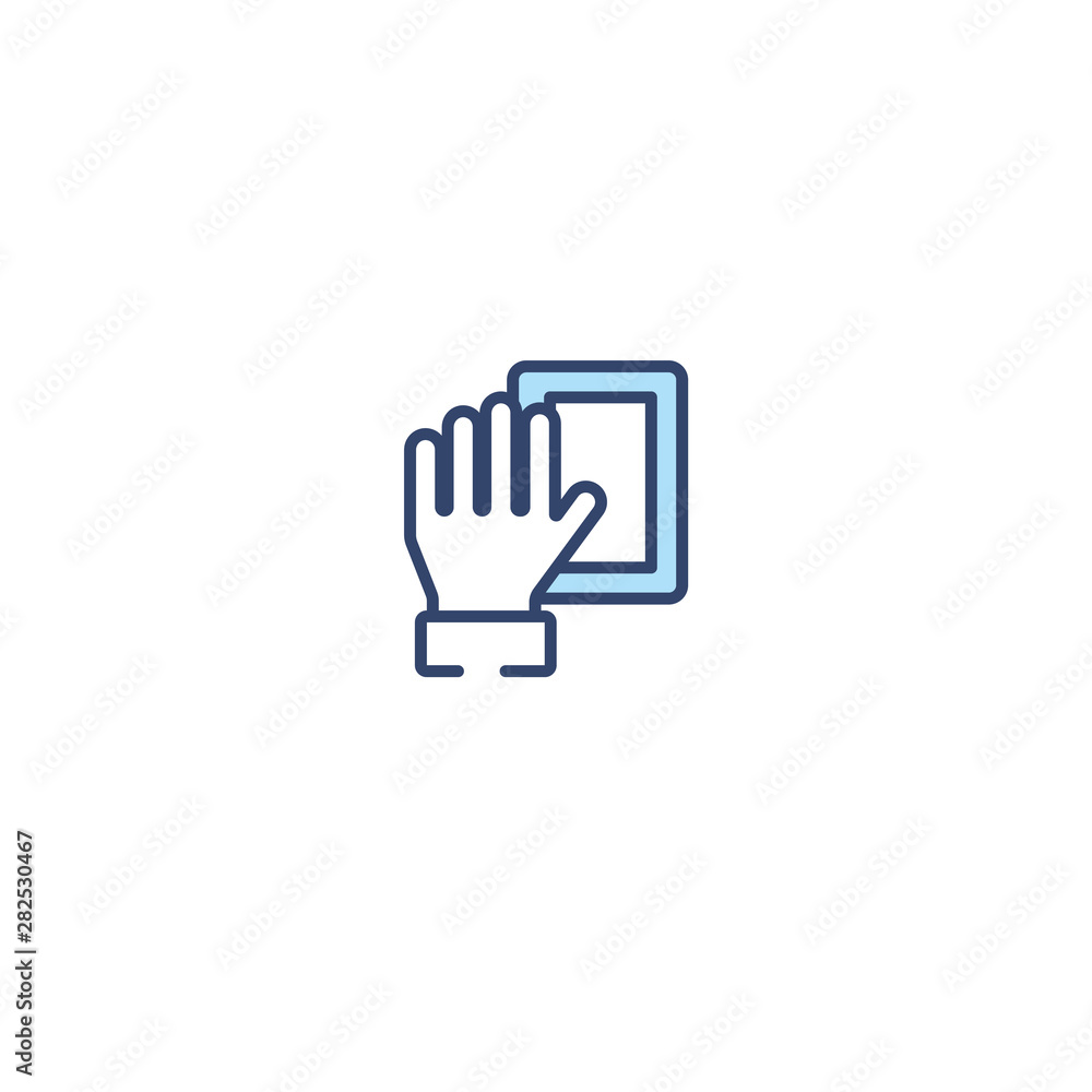 Poster concept 2 colored icon. simple line element illustration. outline blue symbol. can be used for web a