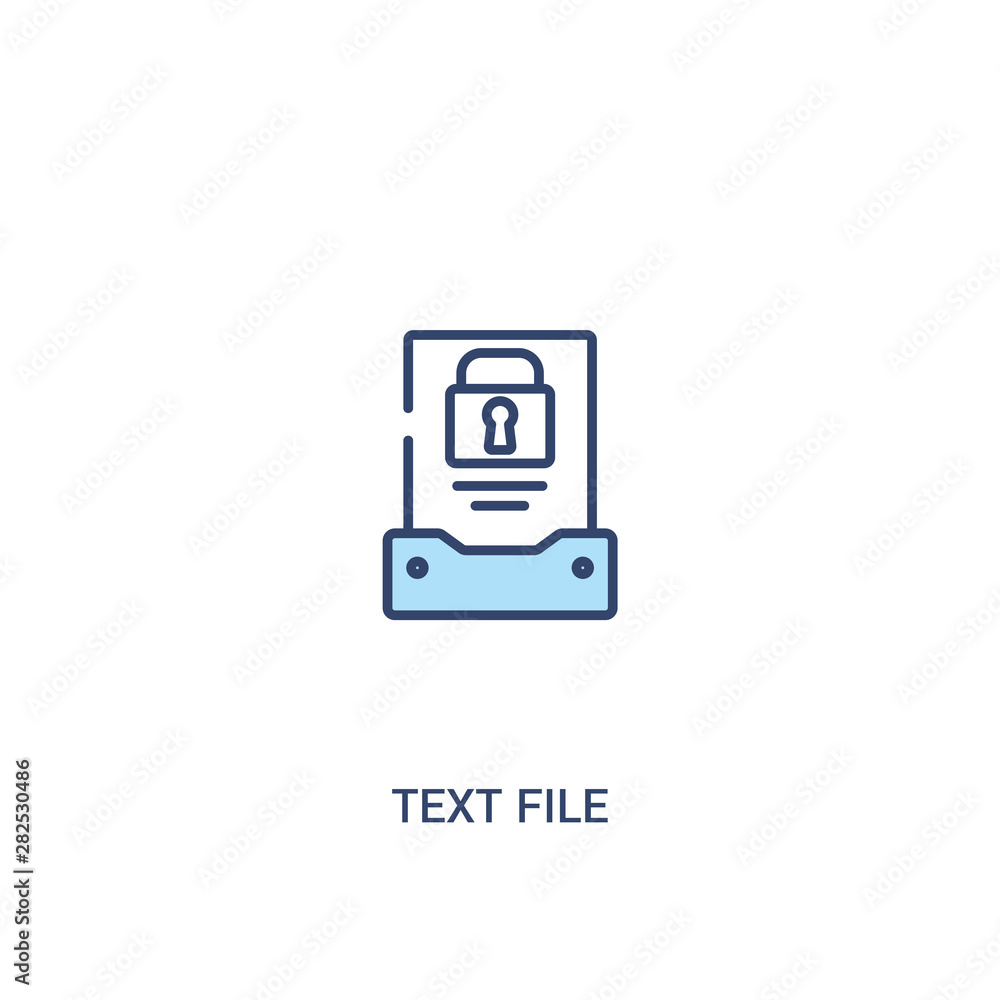 Poster text file concept 2 colored icon. simple line element illustration. outline blue text file symbol. c