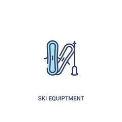 ski equiptment concept 2 colored icon. simple line element illustration. outline blue ski equiptment symbol. can be used for web and mobile ui/ux.