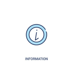 information concept 2 colored icon. simple line element illustration. outline blue information symbol. can be used for web and mobile ui/ux.