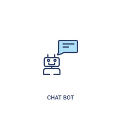 chat bot concept 2 colored icon. simple line element illustration. outline blue chat bot symbol. can be used for web and mobile ui/ux.