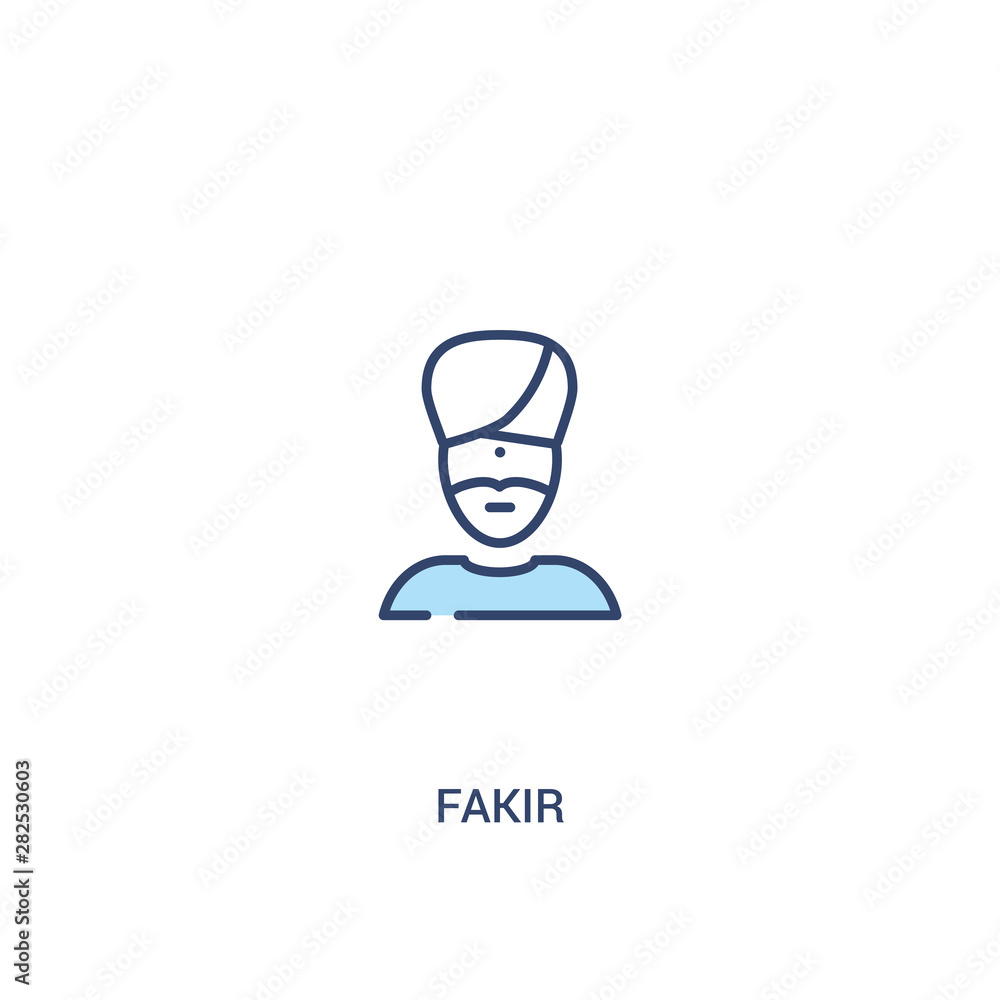 Poster fakir concept 2 colored icon. simple line element illustration. outline blue fakir symbol. can be us