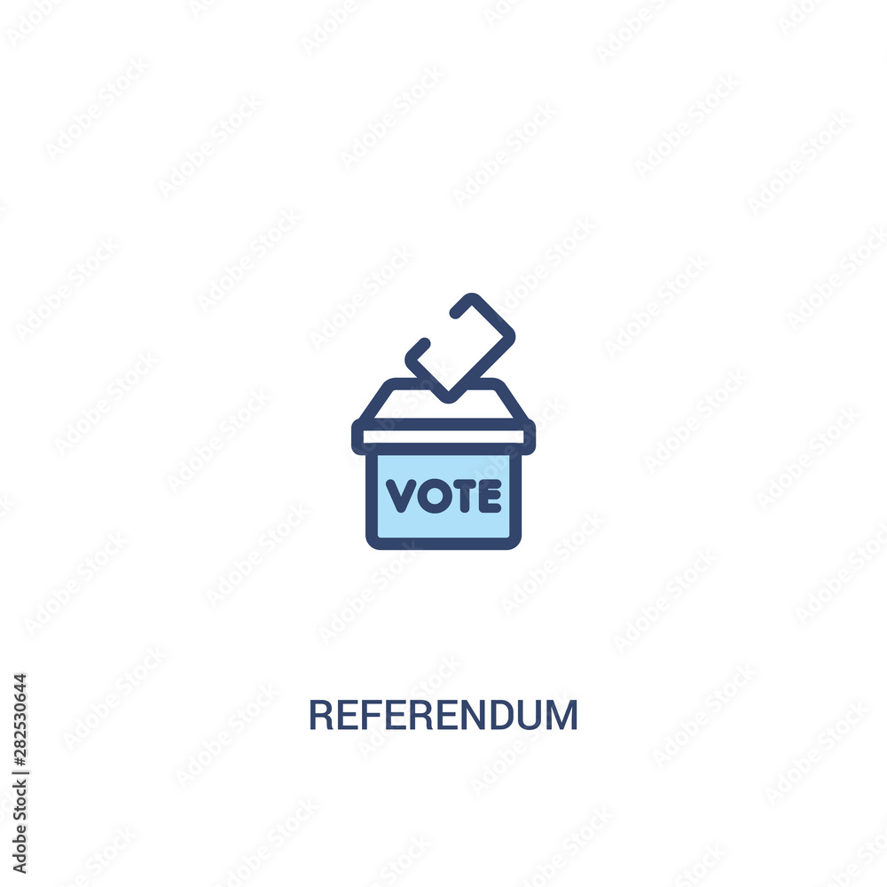 Aufkleber referendum concept 2 colored icon. simple line element illustration. outline blue referendum symbol.