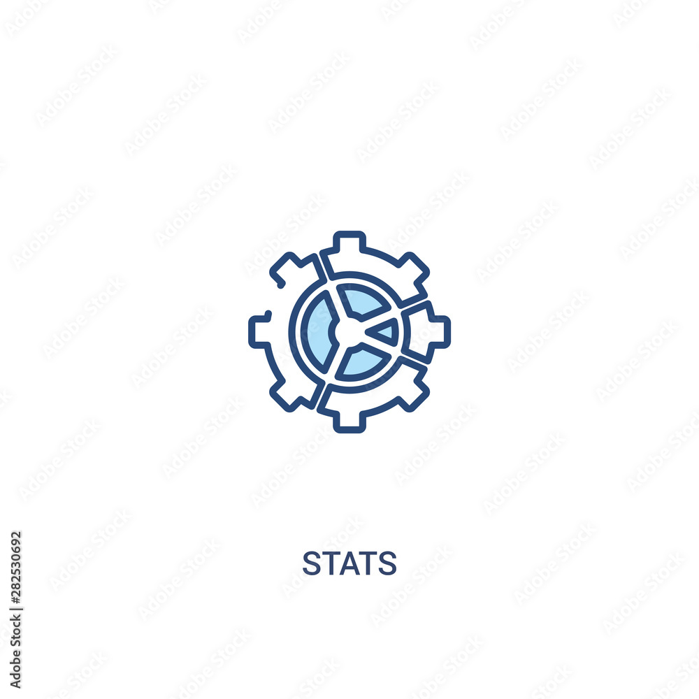 Poster stats concept 2 colored icon. simple line element illustration. outline blue stats symbol. can be us