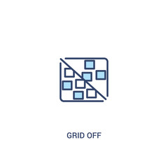 grid off concept 2 colored icon. simple line element illustration. outline blue grid off symbol. can be used for web and mobile ui/ux.