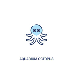 aquarium octopus concept 2 colored icon. simple line element illustration. outline blue aquarium octopus symbol. can be used for web and mobile ui/ux.