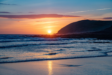 Fototapeta na wymiar Croyde Bay Devon Sunset 2019-7