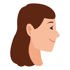 Young woman face cartoon head