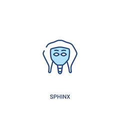 sphinx concept 2 colored icon. simple line element illustration. outline blue sphinx symbol. can be used for web and mobile ui/ux.