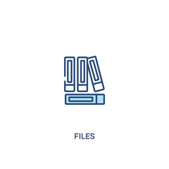 files concept 2 colored icon. simple line element illustration. outline blue files symbol. can be used for web and mobile ui/ux.