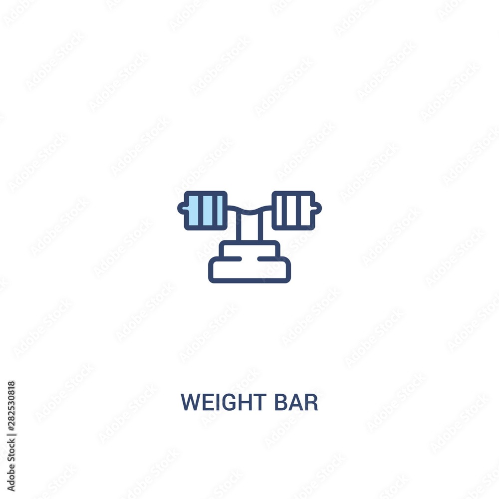 Poster weight bar concept 2 colored icon. simple line element illustration. outline blue weight bar symbol.
