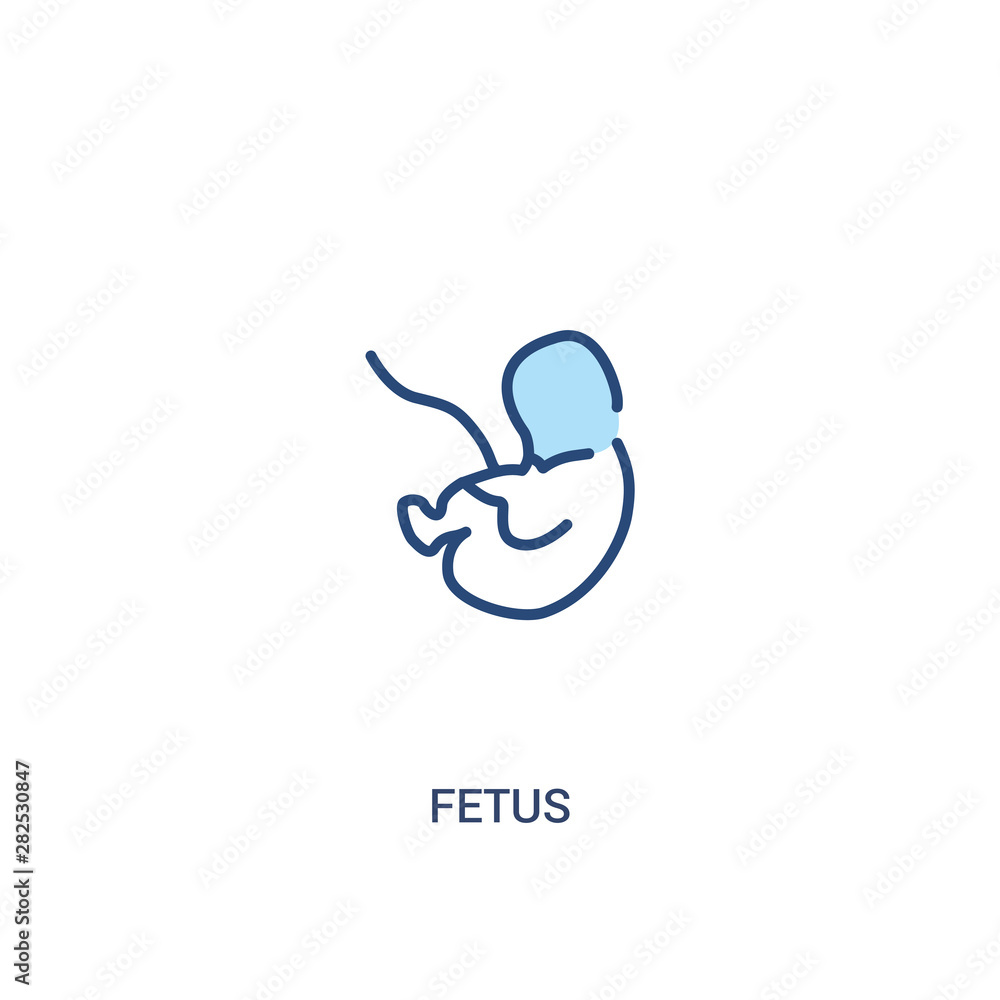Poster fetus concept 2 colored icon. simple line element illustration. outline blue fetus symbol. can be us