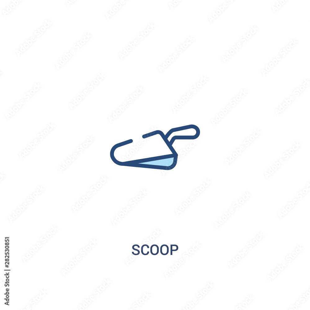 Aufkleber scoop concept 2 colored icon. simple line element illustration. outline blue scoop symbol. can be us