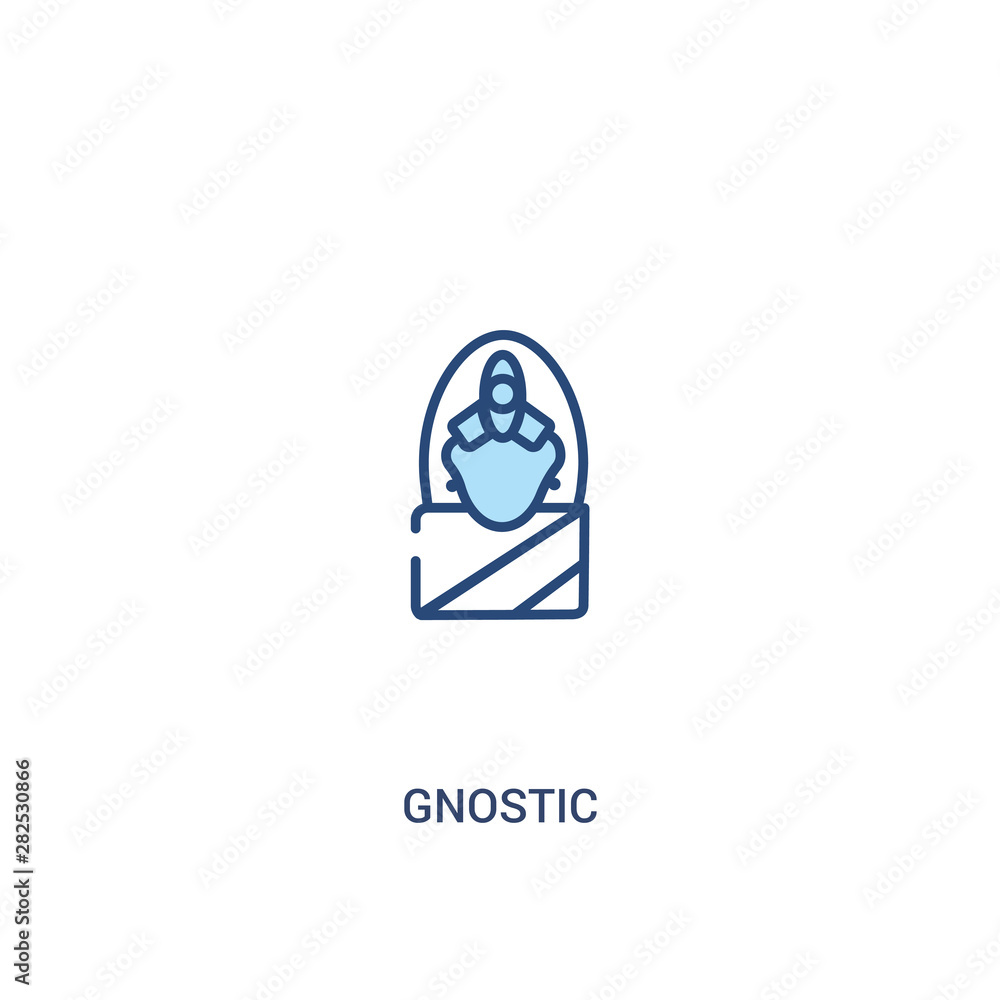 Poster gnostic concept 2 colored icon. simple line element illustration. outline blue gnostic symbol. can b
