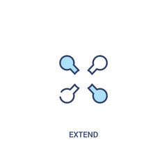 extend concept 2 colored icon. simple line element illustration. outline blue extend symbol. can be used for web and mobile ui/ux.