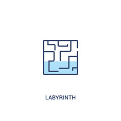 labyrinth concept 2 colored icon. simple line element illustration. outline blue labyrinth symbol. can be used for web and mobile ui/ux.