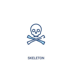 skeleton concept 2 colored icon. simple line element illustration. outline blue skeleton symbol. can be used for web and mobile ui/ux.
