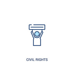 civil rights concept 2 colored icon. simple line element illustration. outline blue civil rights symbol. can be used for web and mobile ui/ux.