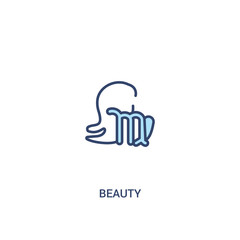 beauty concept 2 colored icon. simple line element illustration. outline blue beauty symbol. can be used for web and mobile ui/ux.