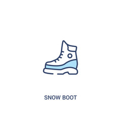 snow boot concept 2 colored icon. simple line element illustration. outline blue snow boot symbol. can be used for web and mobile ui/ux.