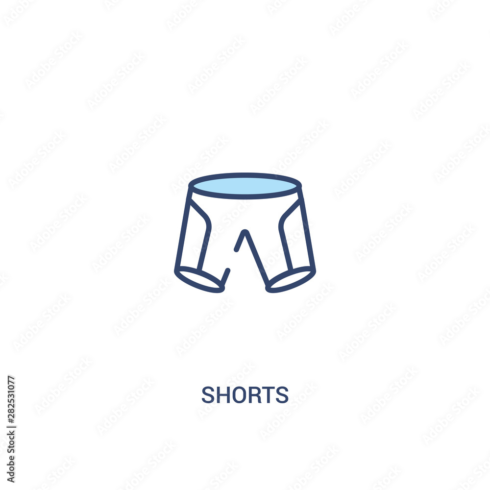 Poster shorts concept 2 colored icon. simple line element illustration. outline blue shorts symbol. can be 