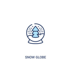 snow globe concept 2 colored icon. simple line element illustration. outline blue snow globe symbol. can be used for web and mobile ui/ux.