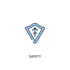 safety concept 2 colored icon. simple line element illustration. outline blue safety symbol. can be used for web and mobile ui/ux.