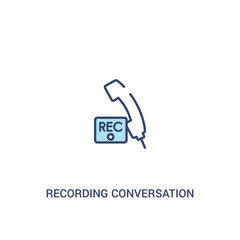 recording conversation concept 2 colored icon. simple line element illustration. outline blue recording conversation symbol. can be used for web and mobile ui/ux.