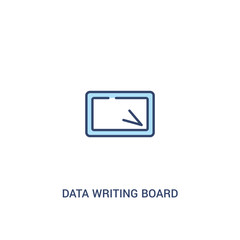 data writing board interface concept 2 colored icon. simple line element illustration. outline blue data writing board interface symbol. can be used for web and mobile ui/ux.