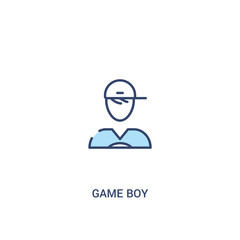 game boy concept 2 colored icon. simple line element illustration. outline blue game boy symbol. can be used for web and mobile ui/ux.