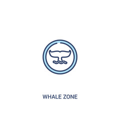 whale zone concept 2 colored icon. simple line element illustration. outline blue whale zone symbol. can be used for web and mobile ui/ux.