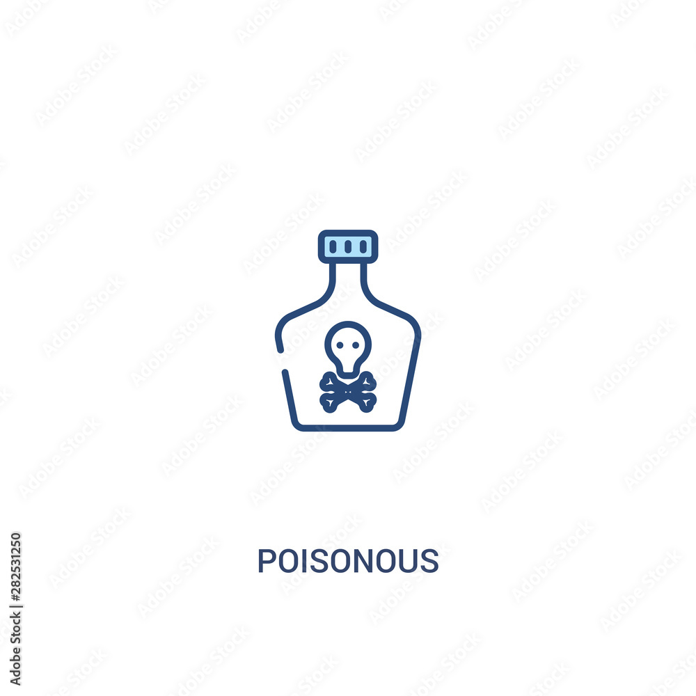Aufkleber poisonous concept 2 colored icon. simple line element illustration. outline blue poisonous symbol. c