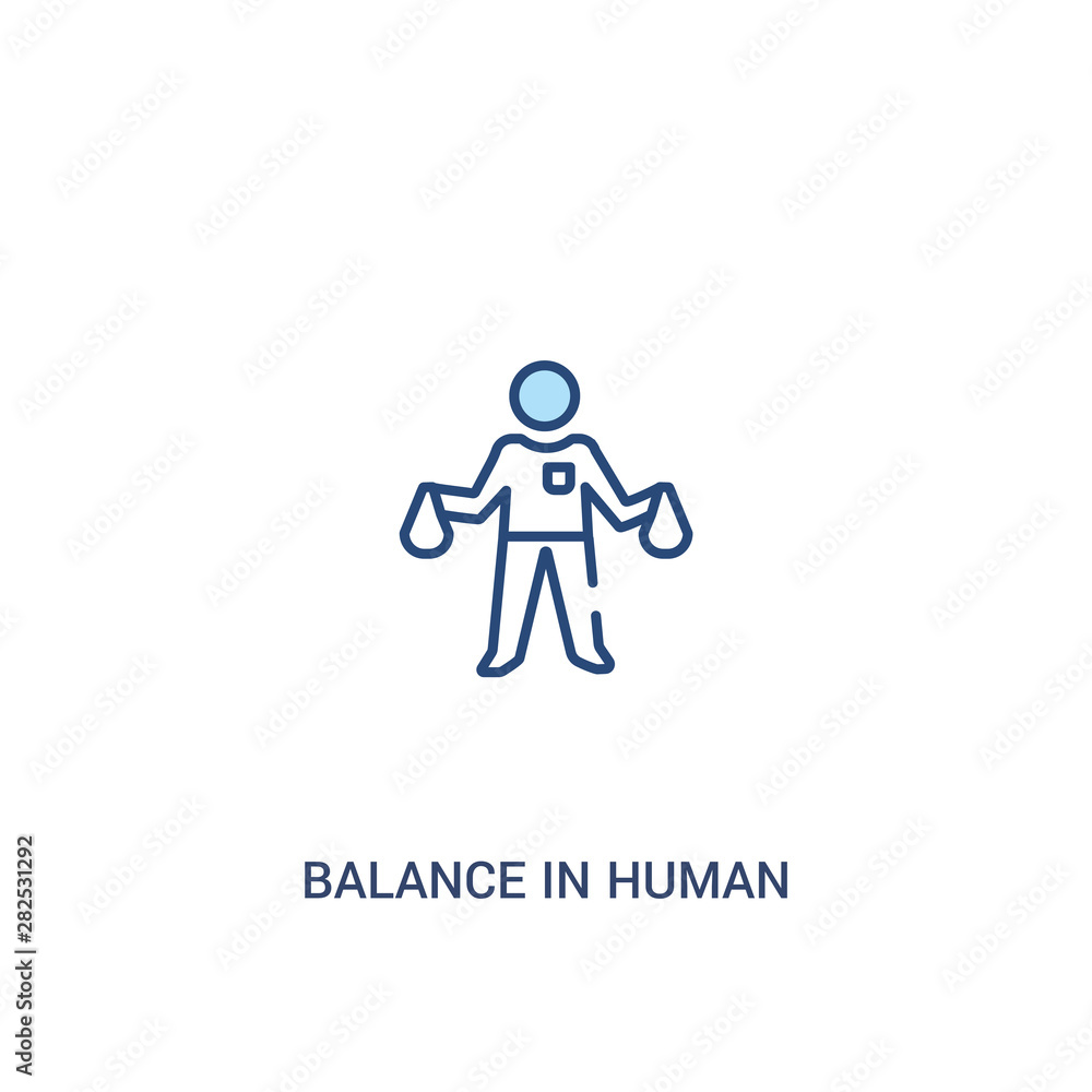 Poster balance in human resources concept 2 colored icon. simple line element illustration. outline blue ba