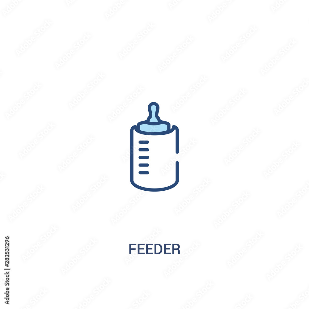 Poster feeder concept 2 colored icon. simple line element illustration. outline blue feeder symbol. can be 