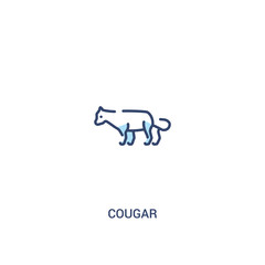 cougar concept 2 colored icon. simple line element illustration. outline blue cougar symbol. can be used for web and mobile ui/ux.