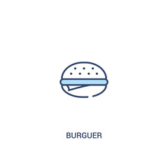 burguer concept 2 colored icon. simple line element illustration. outline blue burguer symbol. can be used for web and mobile ui/ux.