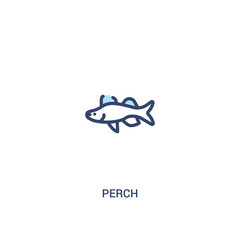 perch concept 2 colored icon. simple line element illustration. outline blue perch symbol. can be used for web and mobile ui/ux.
