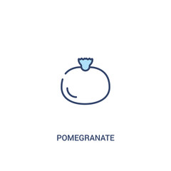 pomegranate concept 2 colored icon. simple line element illustration. outline blue pomegranate symbol. can be used for web and mobile ui/ux.