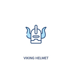 viking helmet concept 2 colored icon. simple line element illustration. outline blue viking helmet symbol. can be used for web and mobile ui/ux.