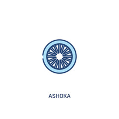 ashoka concept 2 colored icon. simple line element illustration. outline blue ashoka symbol. can be used for web and mobile ui/ux.