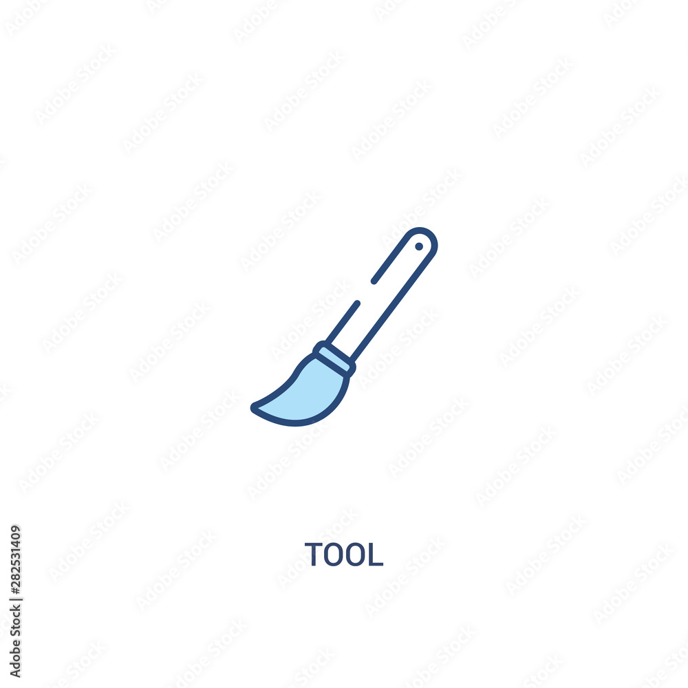 Poster tool concept 2 colored icon. simple line element illustration. outline blue tool symbol. can be used