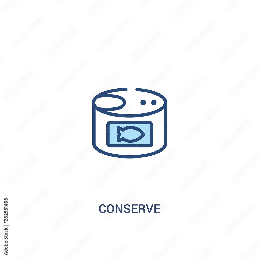Poster conserve concept 2 colored icon. simple line element illustration. outline blue conserve symbol. can