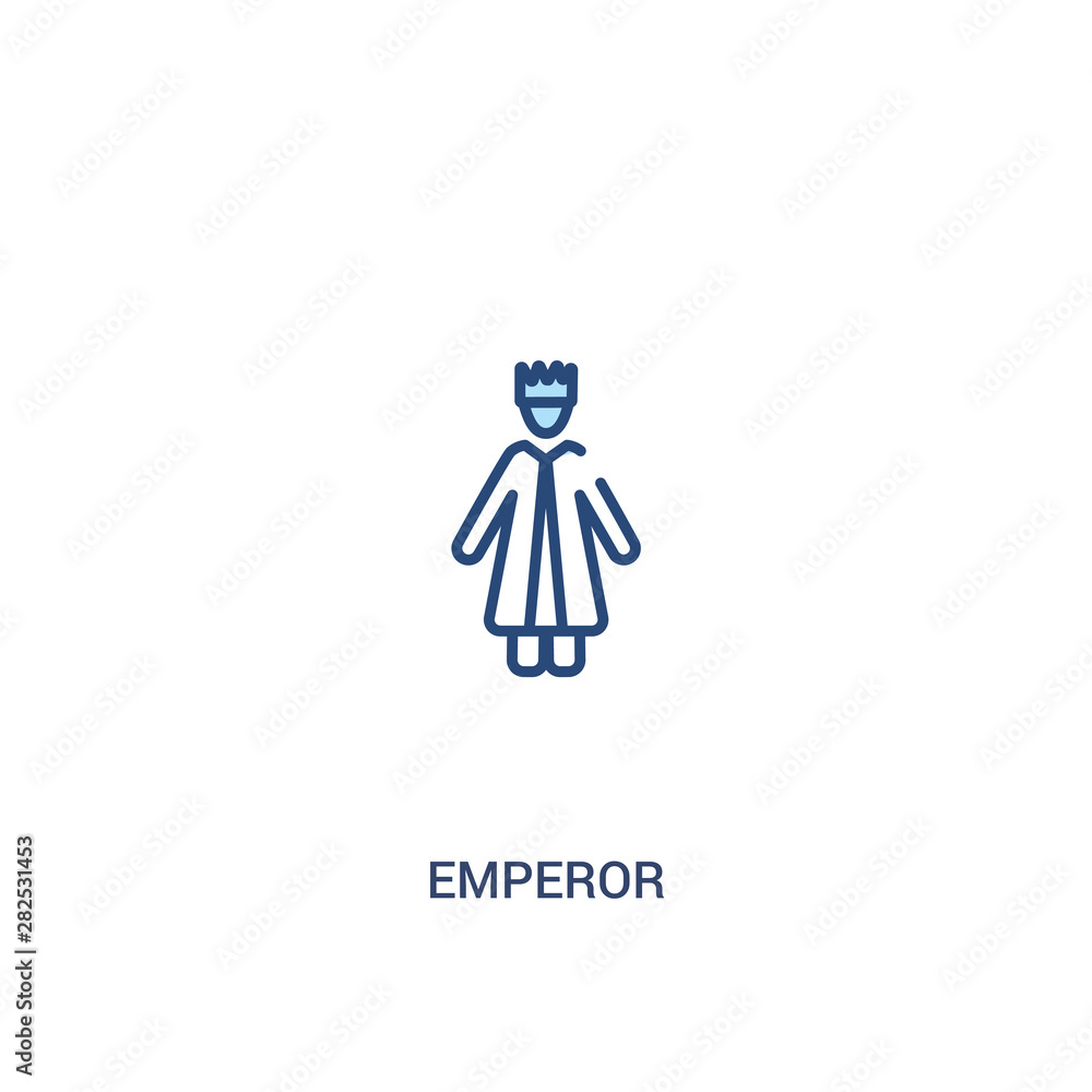 Aufkleber emperor concept 2 colored icon. simple line element illustration. outline blue emperor symbol. can b