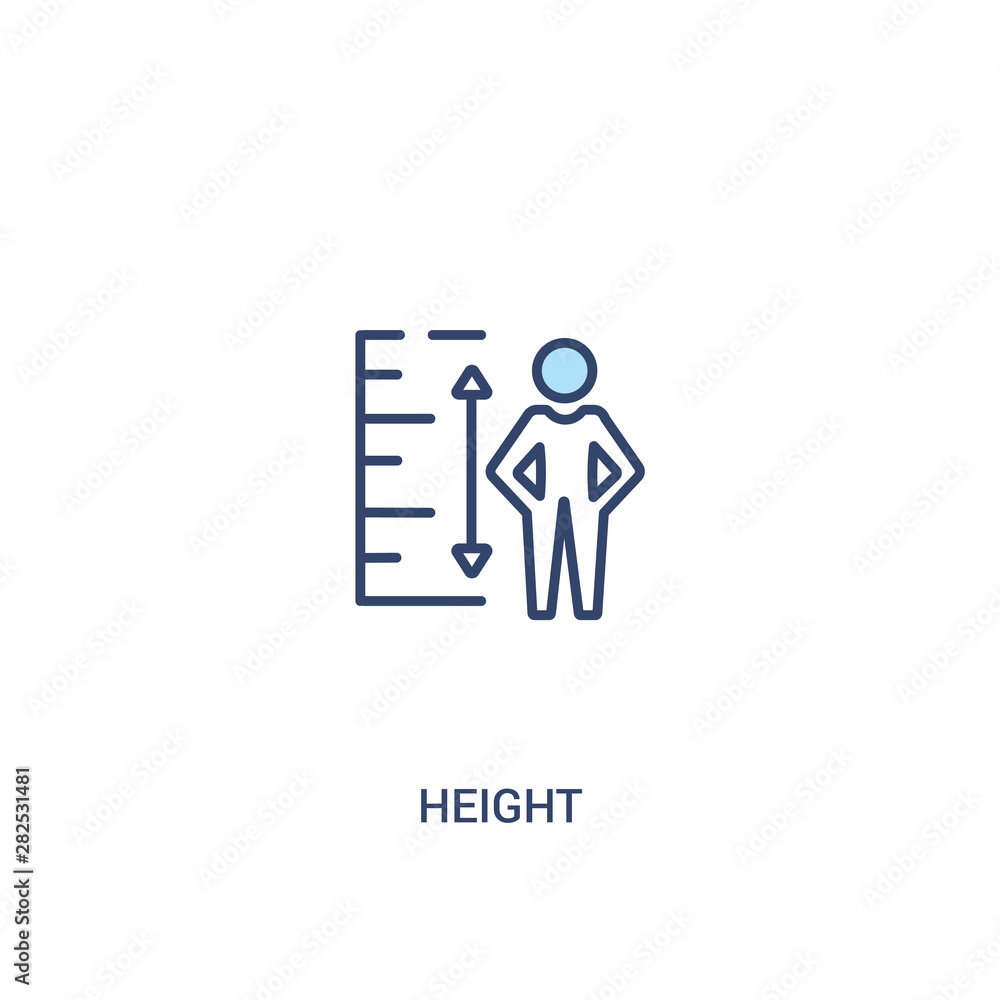 Poster height concept 2 colored icon. simple line element illustration. outline blue height symbol. can be 