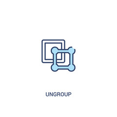 ungroup concept 2 colored icon. simple line element illustration. outline blue ungroup symbol. can be used for web and mobile ui/ux.