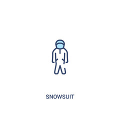 snowsuit concept 2 colored icon. simple line element illustration. outline blue snowsuit symbol. can be used for web and mobile ui/ux.