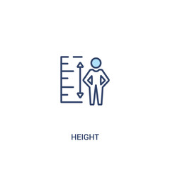 height concept 2 colored icon. simple line element illustration. outline blue height symbol. can be used for web and mobile ui/ux.